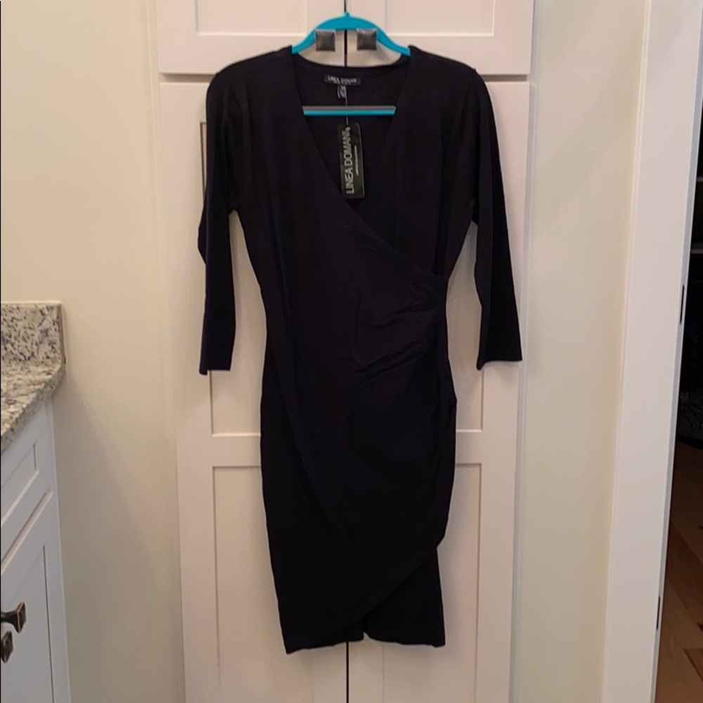 Black body contouring dress